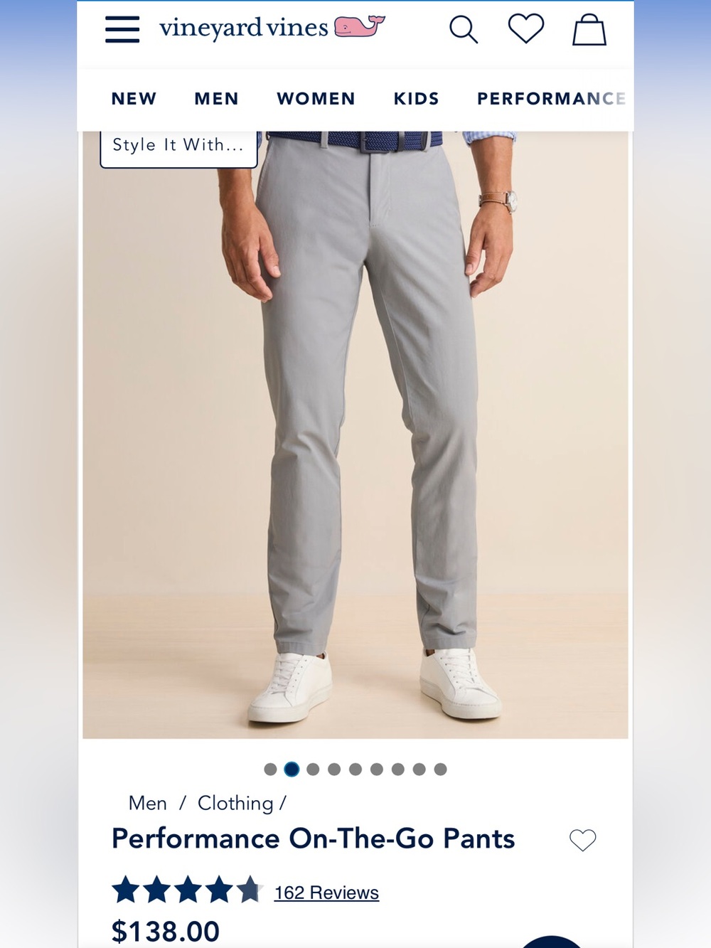 Vineyard Vines Men’s Chinos — Light Gray